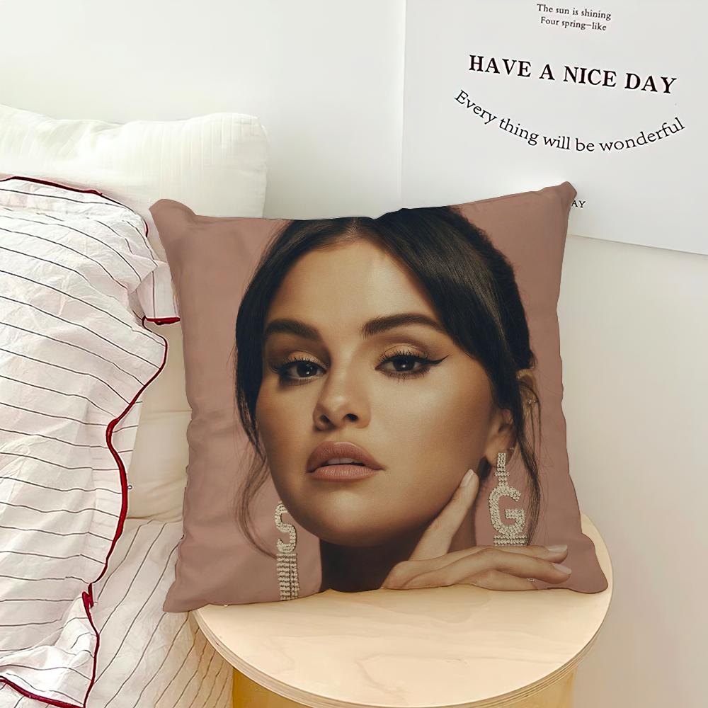 Cantante Popolare Selena Gomez Love On Federa Cuscino Divano Soggiorno Camera da Letto Testiera Schienale Cuscino Cuscino Quadrato Ora del Riposo