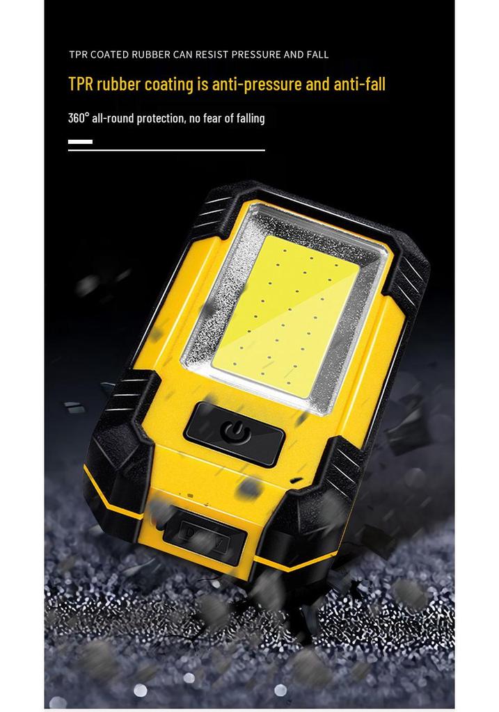 Rechargeable COB Magnetic Work Light - Multi-functional, High-Brightness Lamp for Car Repair and Camping.
