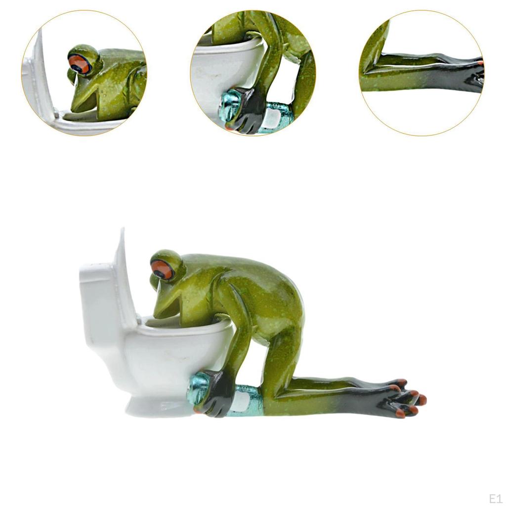 Figurine Grenouille Animal de Collection Ornement Résine Art Fait Main Cadeau Nordique Sculpture Artisanat 3D pour