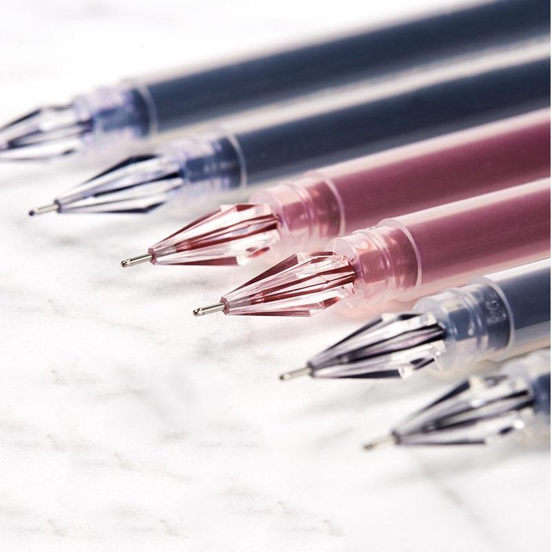 Diamond Neutral 0.38mm Black Transparent Water Pens - Extra Large Capacity for Student Office Use