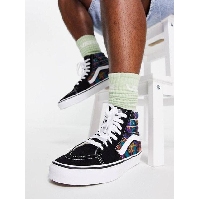 

Черные кроссовки Vans SK8-Hi с триповым принтом