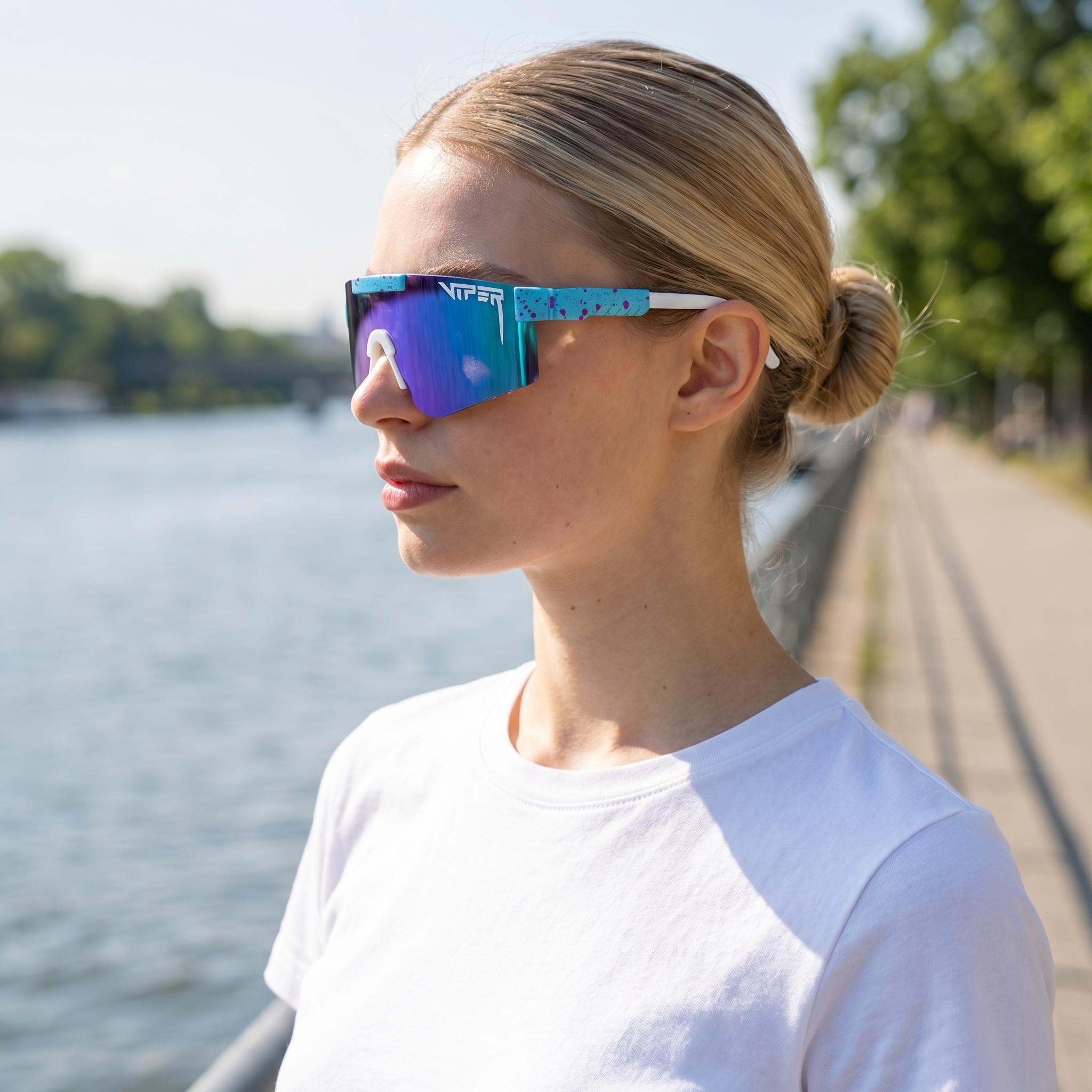 Colorful Cycling Sunglasses for Men & Women Windproof Sandproof Goggles UV Protection for Running Hiking Outdoor Activities