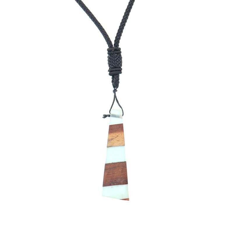 

Exquisite Resin Solid Wood Splicing Necklace Color Resin Wood Necklace N722