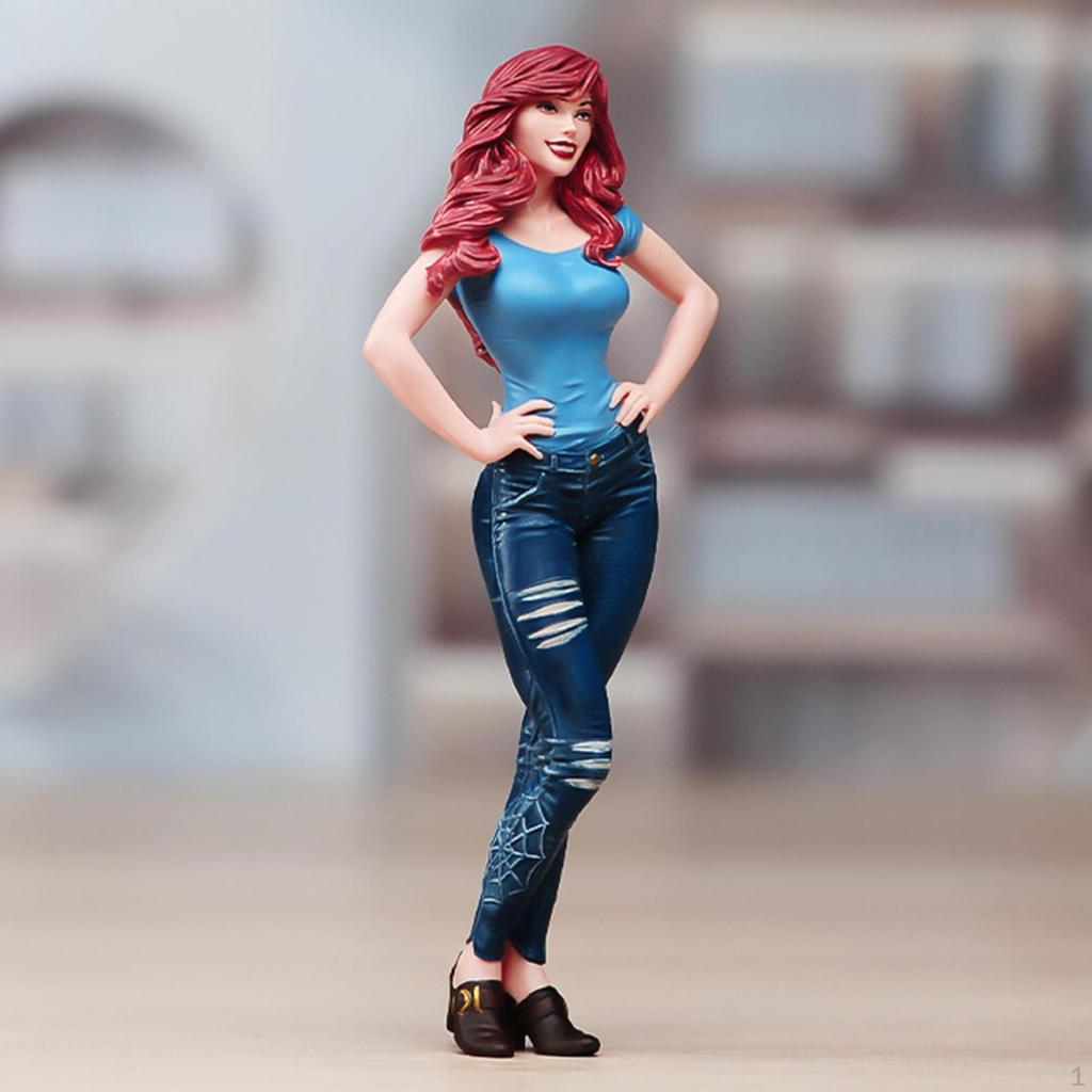 Collectible Miniature Female Figurine, Diorama Model, with Detailed Clothing. Realistic Resin, Ideal