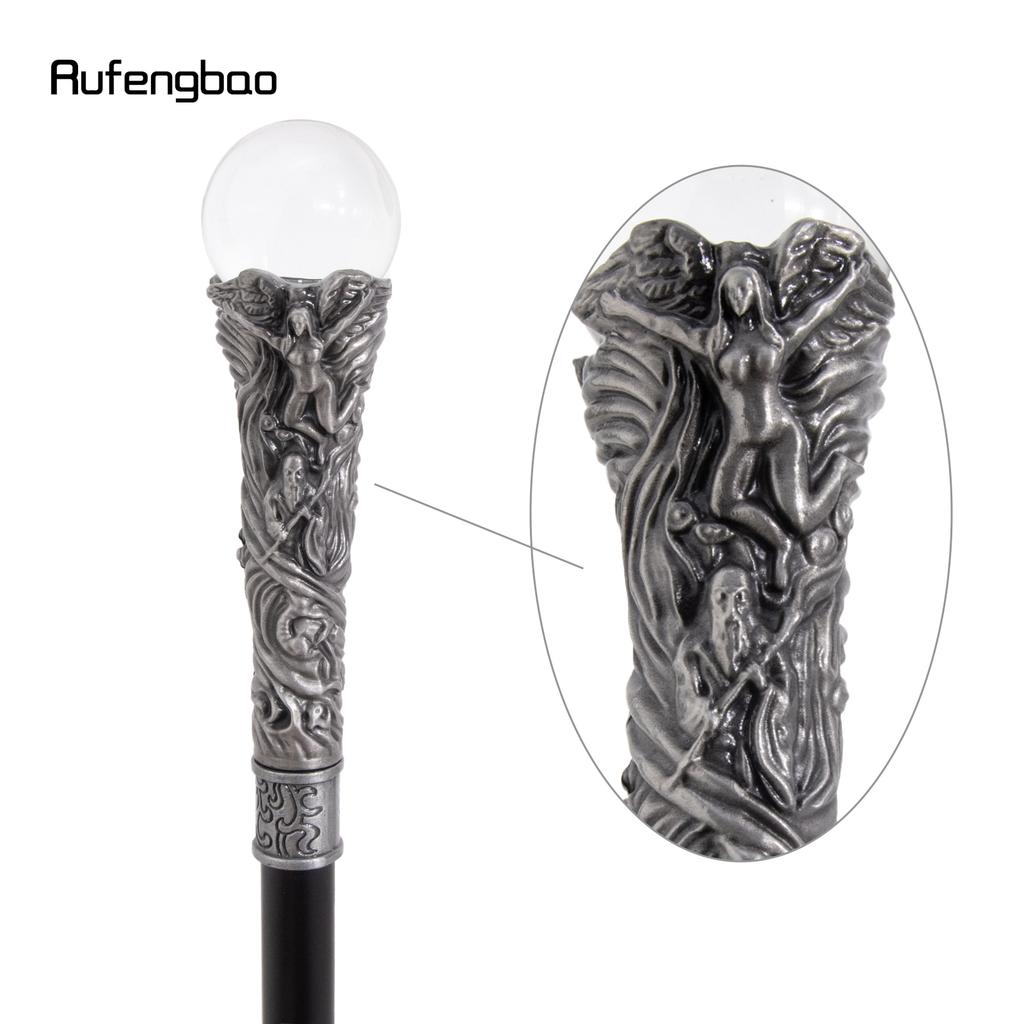 Dragon Claw Hold Glass Transparent Ball Cane Fashion Decorative Walking Stick Gentleman Elegant Cosplay Cane Crosier 94cm