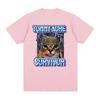 Vintage Tummy Ache Survivor Funny Cat Meme Print Tee Shirt Women Clothing Fashion Short Sleeve Casual T Shirt Top Clothing