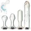 Hollow Speculum Glass Anal Butt Plug Crystal Small Huge Anal Plug Dildo With Stopper Expander Tunnel Transparent Anus Sex