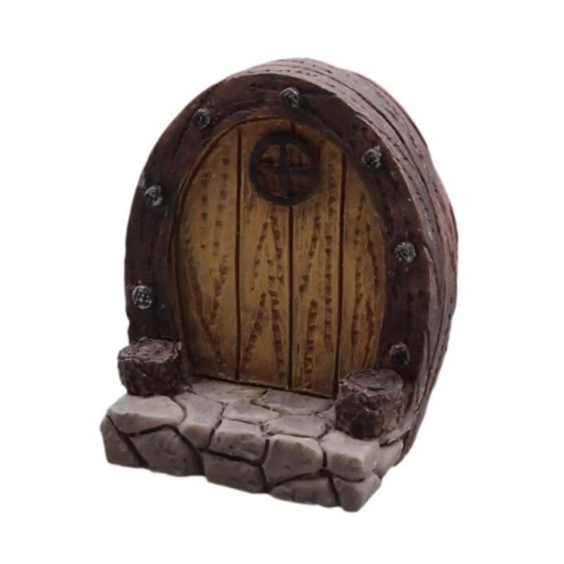 3pcs Miniature Resin Fairy Garden Door Mini Fairy Door and Windows for Trees Tree Stump Decor Ornaments Fairy House Fairies Door Kit Decoration