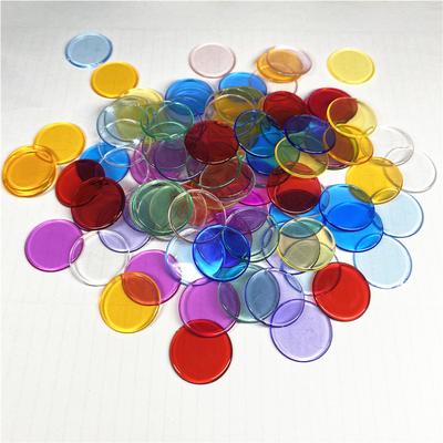 100 יחידות צ'יפים שקופים 19 מ"מ פלסטיק ציוד לספירה מוני ספירה למשחק לוח מתמטי אסימון
