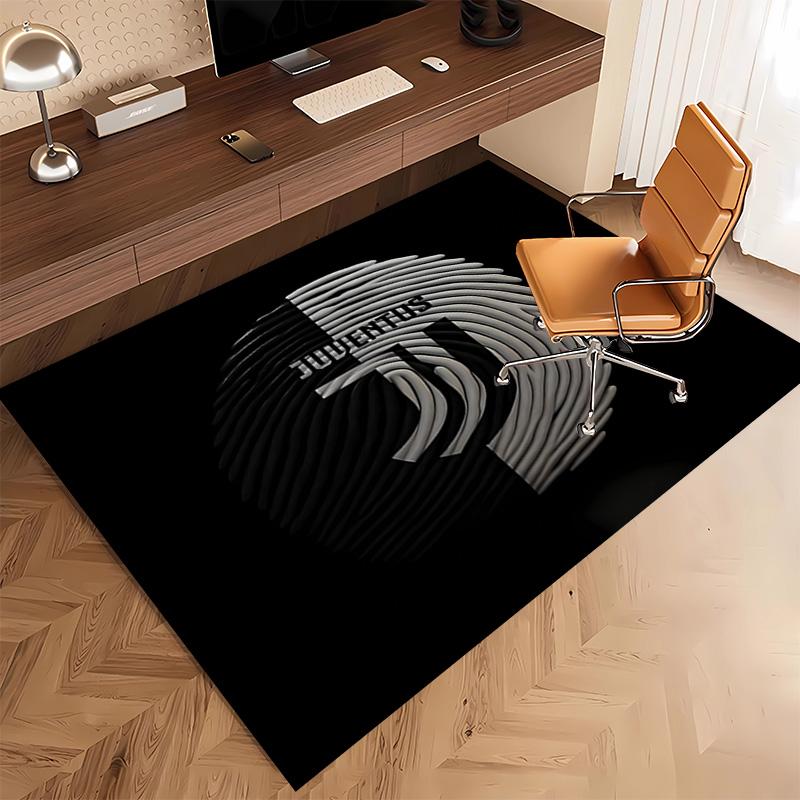 1pc Juventus FC logo Print Area Rug - Soft, Washable Non-Slip Indoor Mat, Living Room, Home Office Decorative Rug,Office Decorative