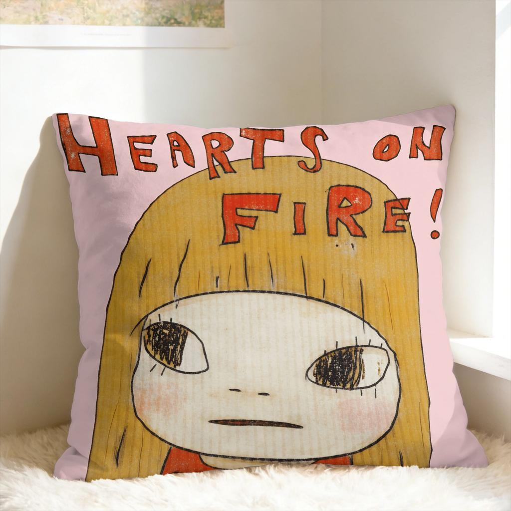 Y-Yoshitomo Nara Pillow Case Square Pillow Cover Novelty Cushion Cover For Living Room Sofa