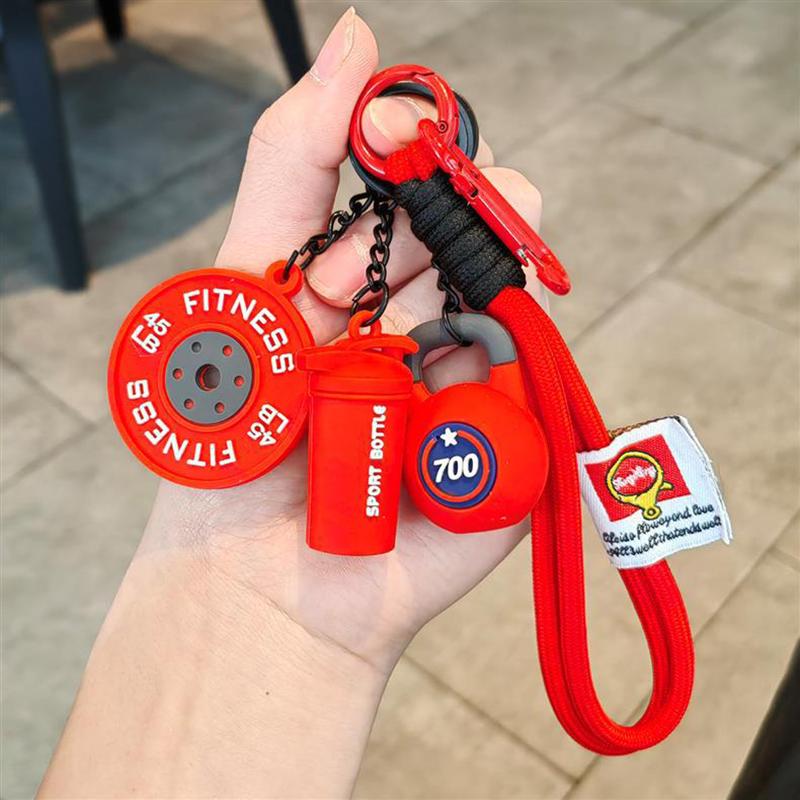 Bag Charm Dopamine Barbell Plates Kettlebell Simulation Dumbbells Creative Fitness Bag's Pendant Gifts