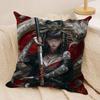 Girl Tattoos Japan Cushion Cover Silky Short Plush Invisible Zipper Dustproof Sofa Pillow Case For Home Decor