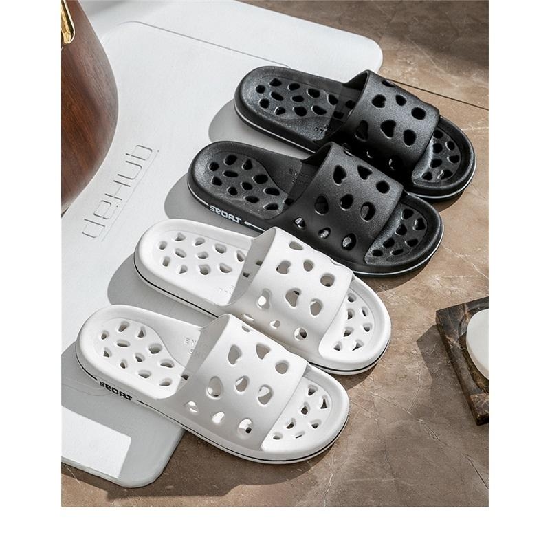 Summer Large Size Non-slip Water Leakage Quick Dry Hollow Indoor Couple Thick Bottom Sandals Slippers