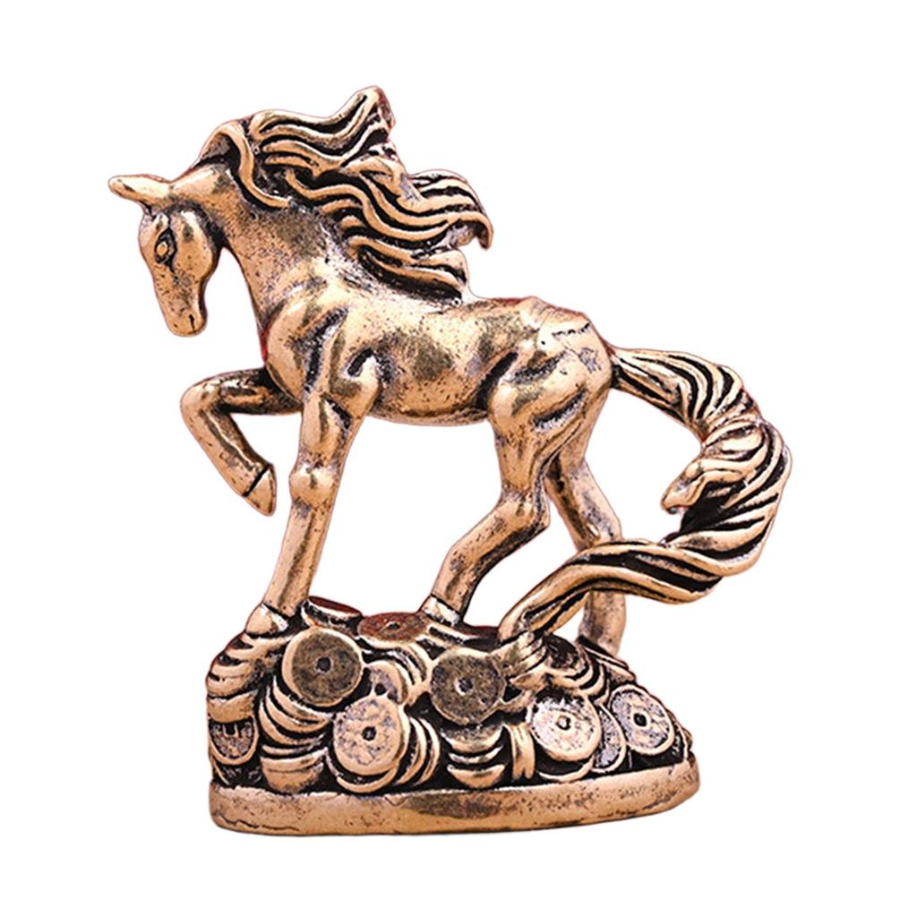 Horse Miniature Figurine Tabletop Ornament Art Crafts Vintage Feng Shui Decor for Table Desk Home Decoration Birthday Gift