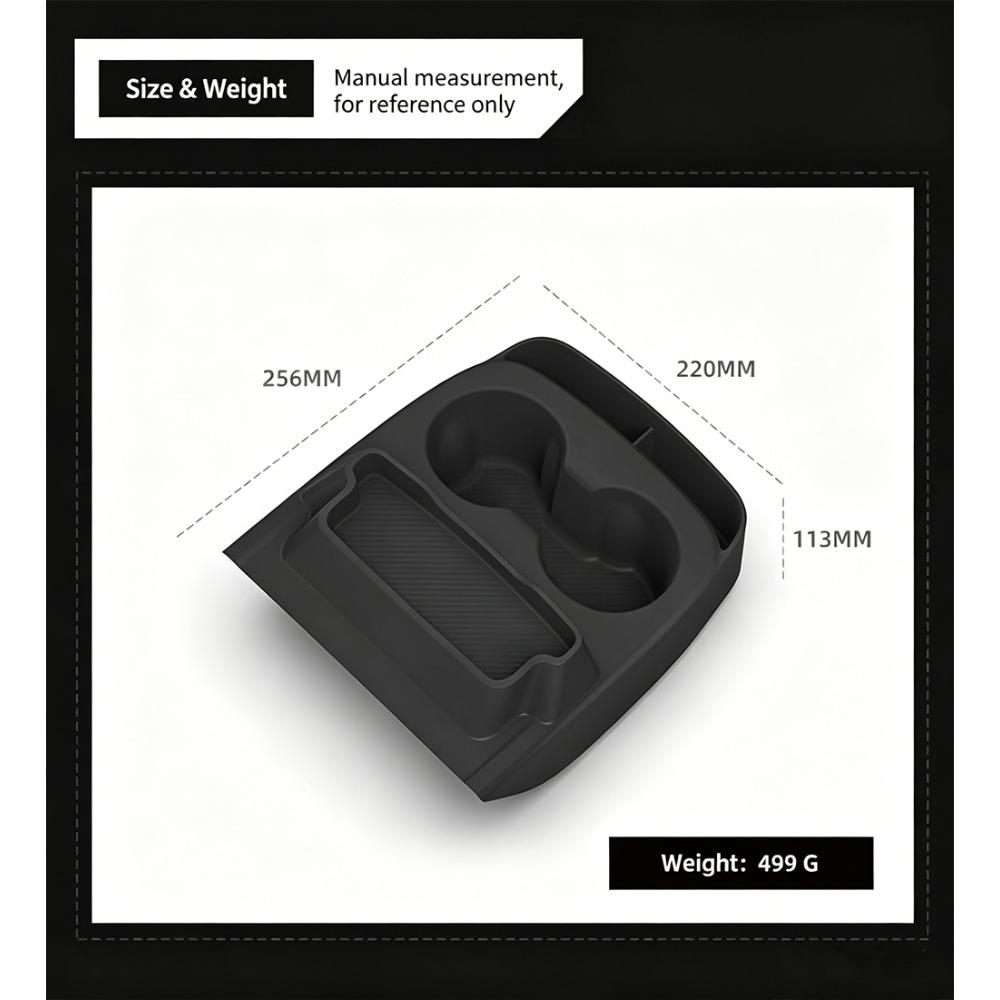 Para Tesla Model Y Standard 2025 Caja de Almacenamiento con Portavasos de Silicona para la Consola Central Accesorio de Mejora Interior de Alta Calidad