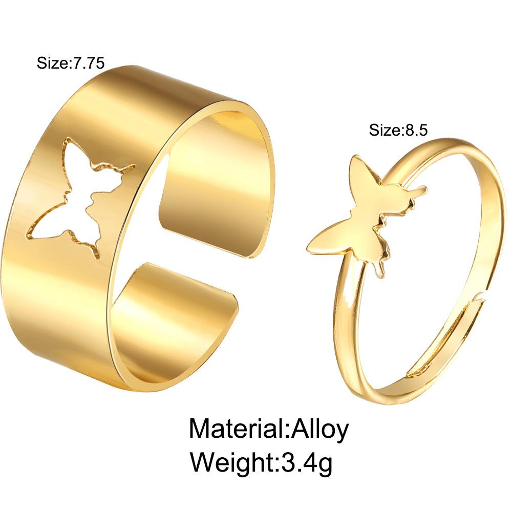 Couple Butterfly Hollow Ring