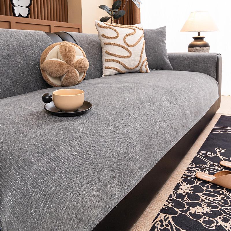 2025 New Light Luxury Premium Chenier Sofa Cushion Fixed Non-slip Anti-cat Scratch Straight Row Sofa Cushion