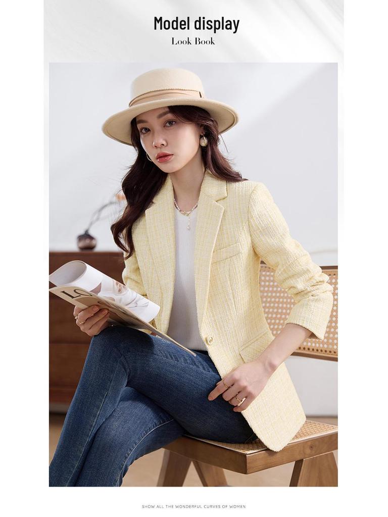 2026 Spring Pink Suit: High-End Casual Slimming Jacket for a Fresh, Trendy Look