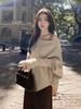 Lazy Style Batwing Knit Sweater Women's Fall Season Slouchy Off-Shoulder Long Sleeve Top Loose Irregular Turtleneck Pullover
