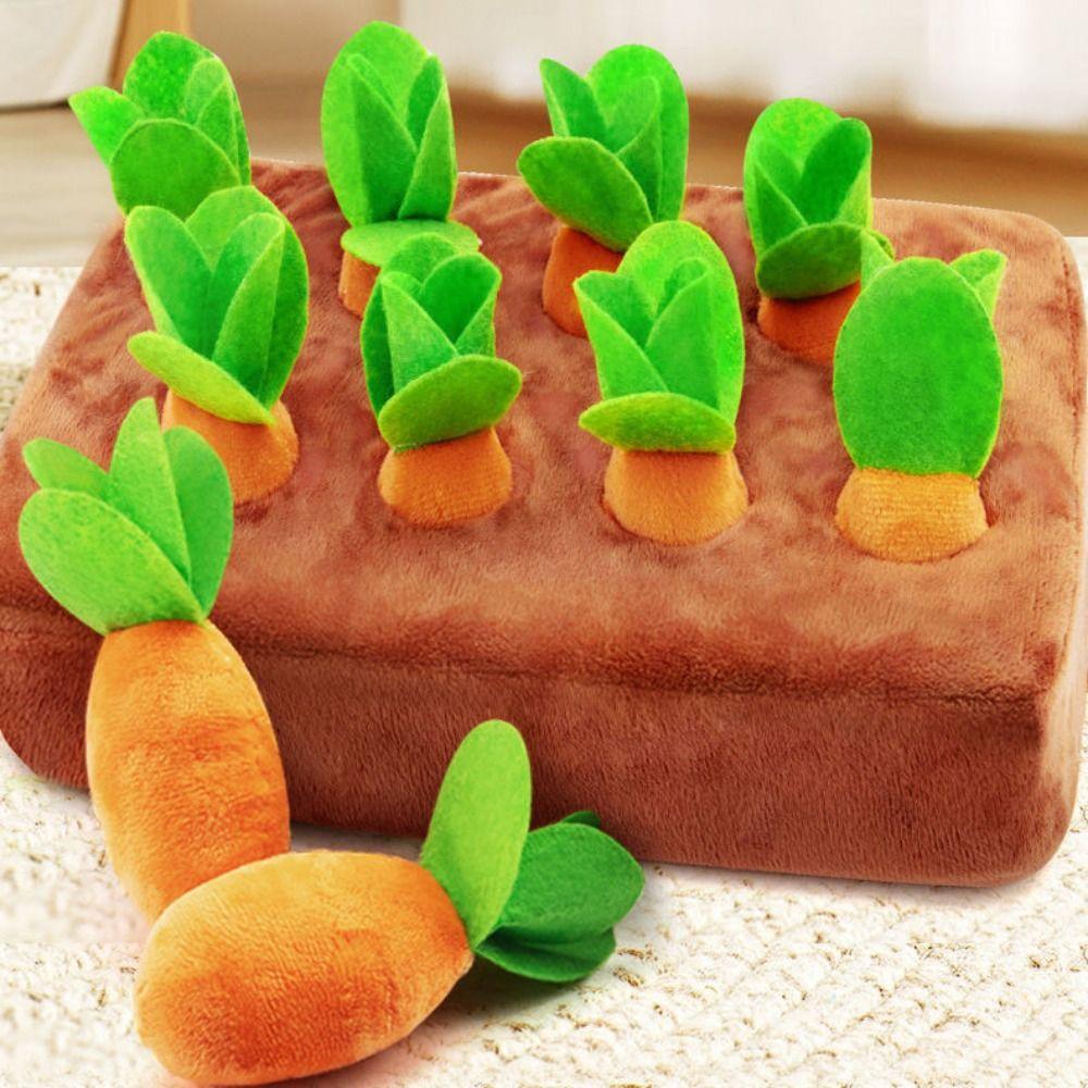 6/8 Hole Carrot  Dog Toys Soft Puppy Chew Toy Creative Interactive Training Toys  for Cats and Dogs