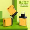 240W GaN USB-Ladegerät Typ C Schnelllade-Netzteil Mehrere Anschlüsse EU/US/UK-Stecker Wandladegerät Für 17 Huawei Samsung