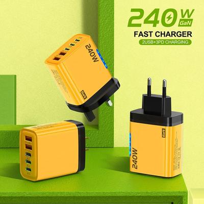 240W GaN USB Charger Type C Fast Charge Power Adapter Multiports EU/US/UK Plug Wall Charger For 17 Huawei Samsung
