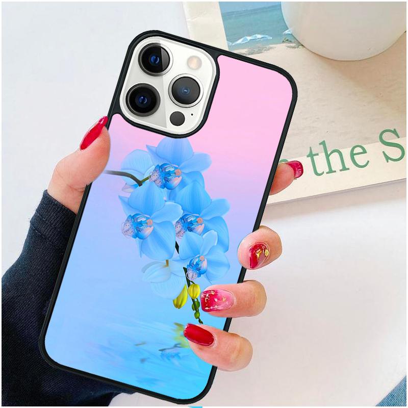 Orchid Flowers Colorful Phone Case For iPhone 17 Air 16 pro max 15 14 plus 12 13 Soft Bumper Shell Cover coque