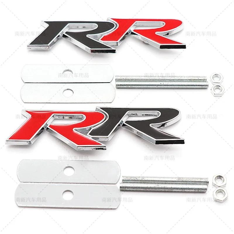 1Pc 3D Metal RR Logo Car Front Grille Rear Trunk Emblem Badge Decals For Civic Mugen Accord Crv City Hrv Sticker Accessories