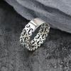 Vintage Cloud Motif Open Adjustable Ring Women Men Copper Plated Retro Boho Statement Finger
