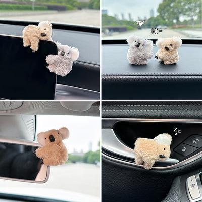 Schattige Cartoon Pluche Koala Auto Interieur Decoratie Auto Achteruitkijkspiegel Bedieningsscherm Decoratie Auto Interieur Accessoires Cadeaus