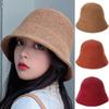 Casual Bucket Hat Warm Wool Panama Hat Portable Sun Cap  Women