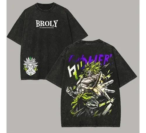 Oversized Dragon Ball Broly Anime T-shirt Man Women Vintage Washed Short Sleeve Tee Streetwear Loose Casual Top Summer Y2k 2026