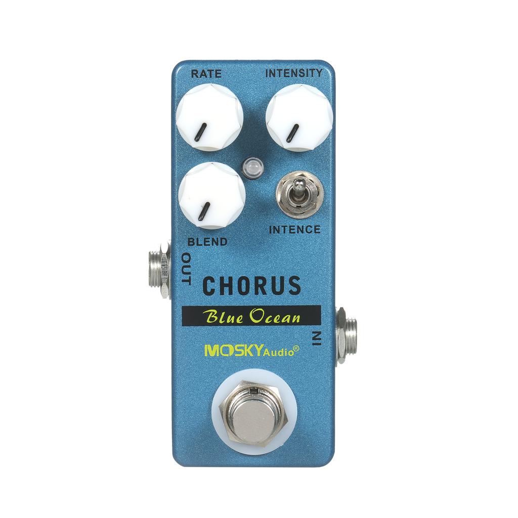 MOSKYaudio Blue Ocean Chorus Guitar Effect Pedal Chorus/True Bypass Rate + Blend + Intensity +