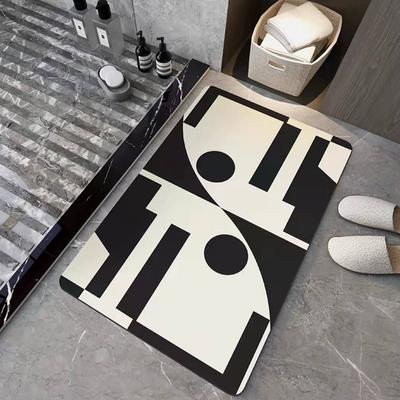 Simple and Creative Diatom Mud Soft Mat Bathroom Bathroom Door Absorbent Easy To Dry Foot Mat Entry Door Non-slip Mat