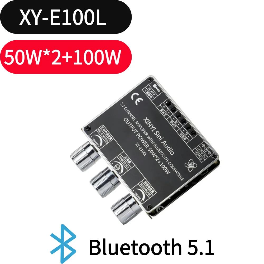 

2.1 3-канальная плата усилителя мощности с басами, совместимая с Bluetooth 5.1, 50 Вт x 2 + 100 Вт, усилитель для домашнего аудио, управление через приложение для телефона