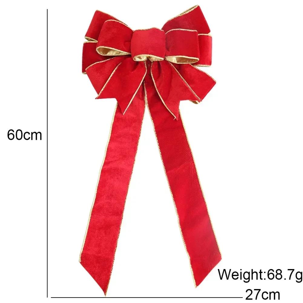 1Pc Christmas Flannelette Bow Blue Green Red Burgundy Flannelette 27 * 60 Cm Big Bows For Shopwindow Wedding Party Decorations