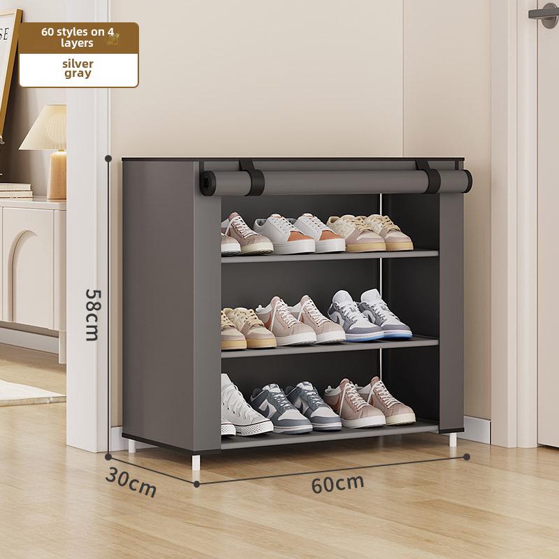 

Компактная многослойная пылезащитная полка для обуви для хранения в помещении 4 layers серый
