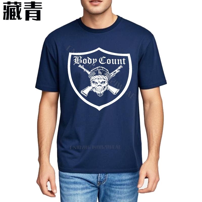 Unisexs Top Adult Solid Color Tshirt Body Count Skull Crossed Guns Streetwear Short Sleeve Shirt Minimalist Vintage Tshirt Graph