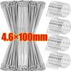 20-100PCS Heavy Duty Self-Locking Metal Cable Ties, Multi-Purpose Stainless Steel Zip Straps Fastening Rings for Exhaust Wrap & Cable Organizer