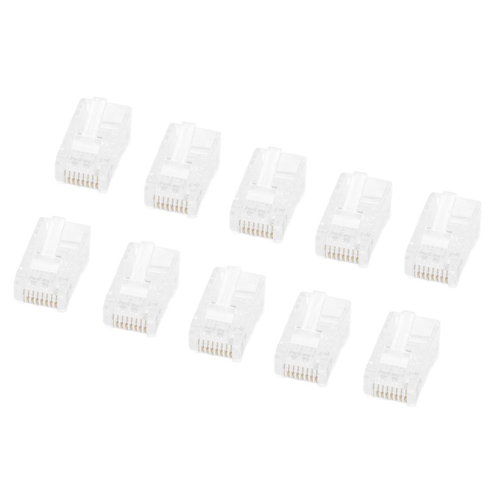 100Pcs TF1013D CAT5 RJ45 Connector 8P8C Ethernet Cable Coupler Crystal Head for Network