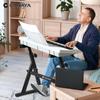 CAHAYA Keyboard Stand with Headphone Height Adjustable Left and Right Width Adjustable Maximum Load Fixed Triangular Sturdy and Stable Keyboard