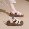 Platform pig cage shoes hollow 2025 summer new fashion breathable versatile slippers comfortable muffin bottom Roman sandals