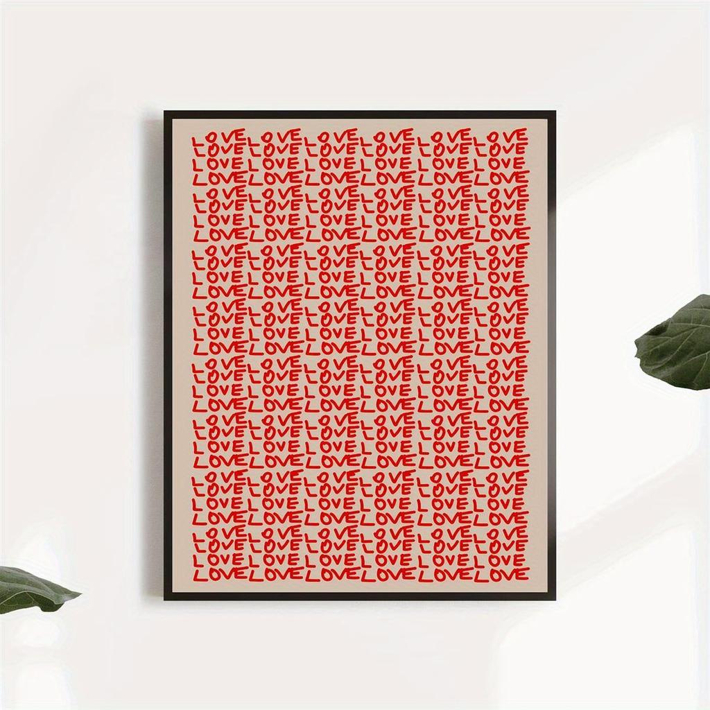 Red Love Letters Psychedelic Art Canvas Printing Extremely Cheap Wall Art Posters for Modern Living Room Bedrooms and Home Decor