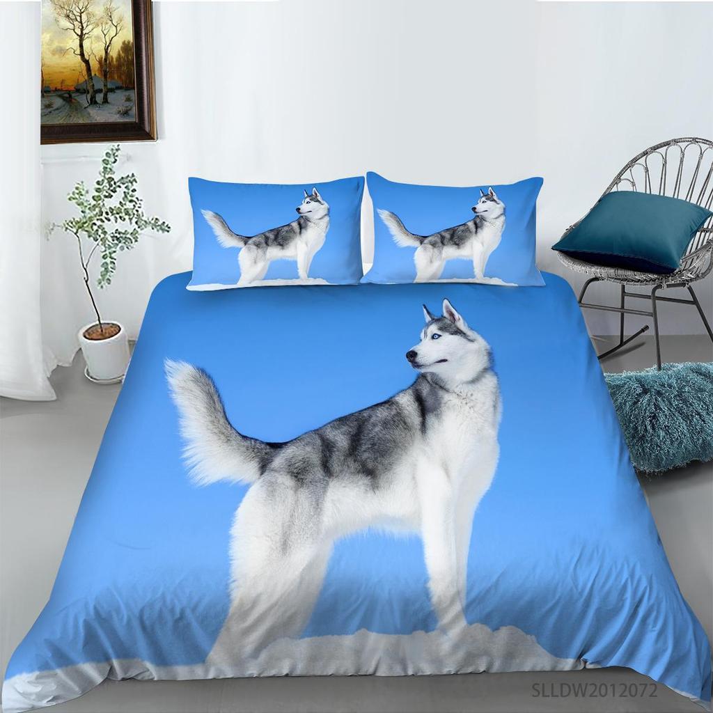 Animal Duvet Cover Sets with Pillowcase Pets Painting Microfiber Bedding Suit King Single Size Luxury Bedding Covers