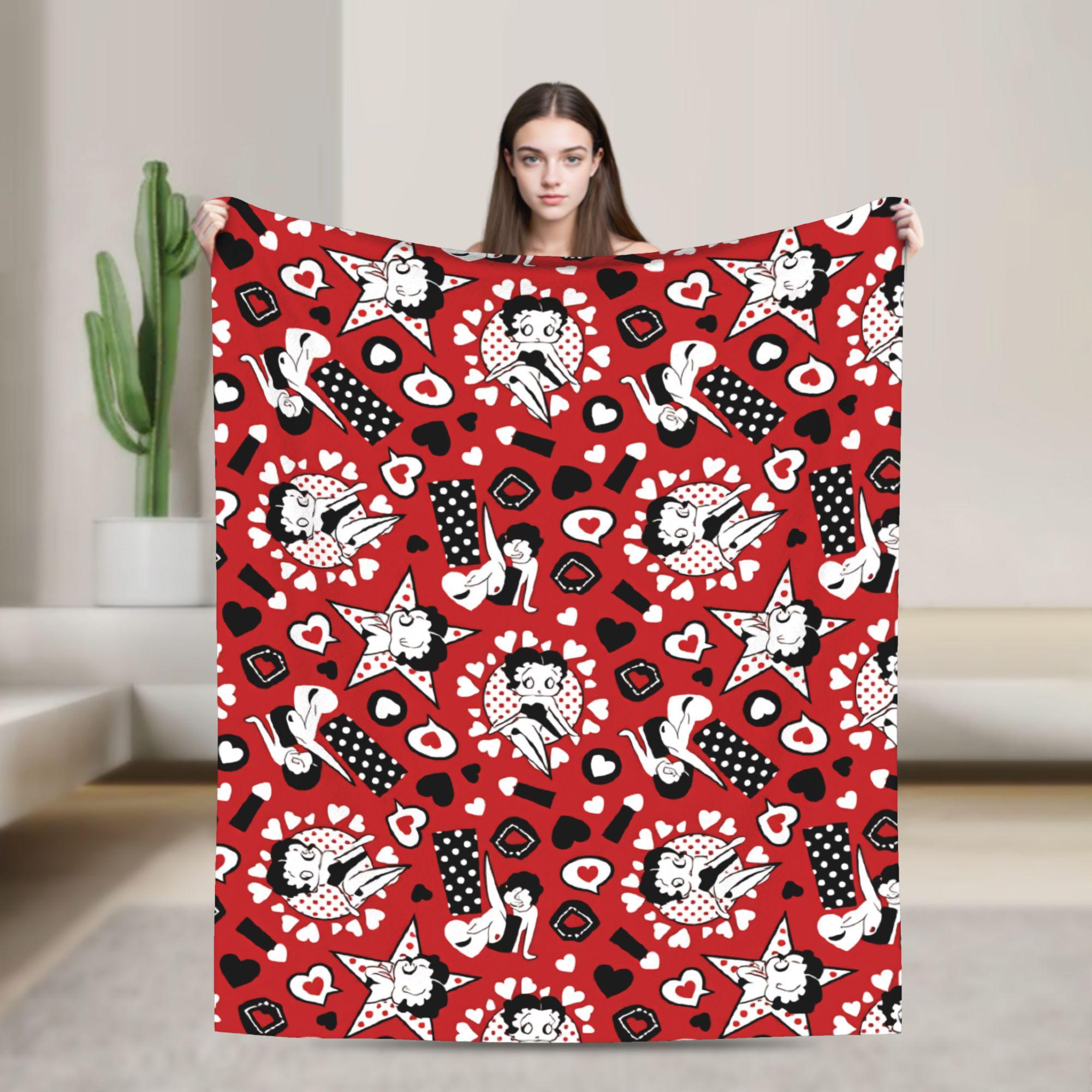 

B-Bettys Boops Merry Christmas (2) Flannel Blanket Warm Soft Throw Blanket for Bedroom Picnic Novelty Bedspread Sofa Bed Cover 75cmx90cm