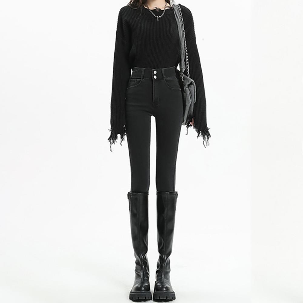 Korean Skinny Small-footed Jeans Women's New Spring and Autumn Slim-fitting and Thin Versatile Small Pencil Pants Trendy