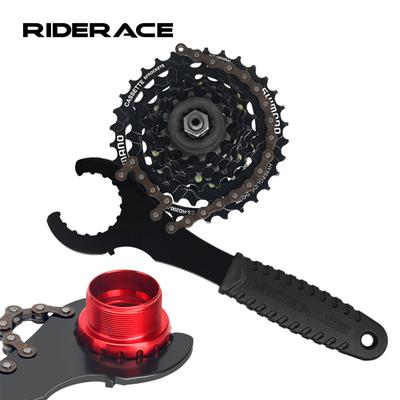 3 em 1 Cassete de bicicleta Roda livre Volante Ferramenta de remoção com chicote de corrente Bicicleta Cassete Roda Dentada Removedor Chave Ferramenta de reparo MTB