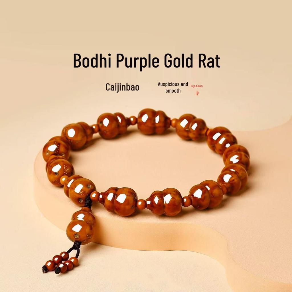 Authentic Chinese Purple Gold Gourd Bracelet for Women - Gift for Boyfriend