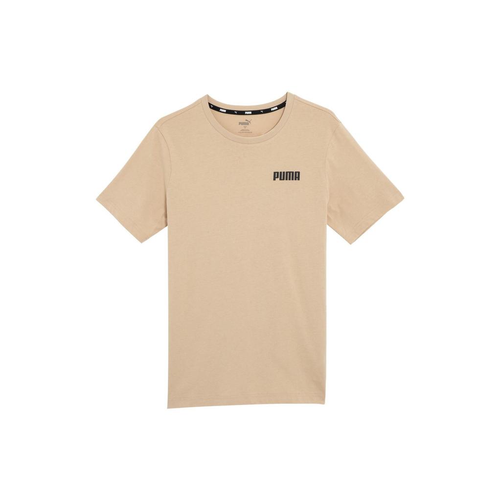 PUMA Ess Tee Logo Print Straight Casual Round Neck Short Sleeve T-Shirt Men Tops Beige-Brown 671260-21